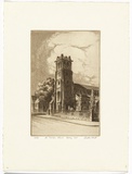 Artist: b'PLATT, Austin' | Title: bSt Philip's Church, Sydney | Date: 1945 | Technique: b'etching, printed in black ink, from one plate'