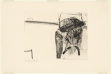 Artist: b'Tomescu, Aida.' | Title: b'not titled [abstract ovals centre right]' | Date: 1986, March | Technique: b'etching, printed in black ink with plate-tone, from one plate' | Copyright: b'\xc2\xa9 Aida Tomescu'