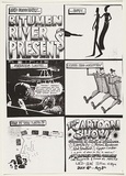 Title: Bitumen River Presents - The Cartoon Show! | Date: 1984 | Technique: screenprint, printed in black ink, from one stencil