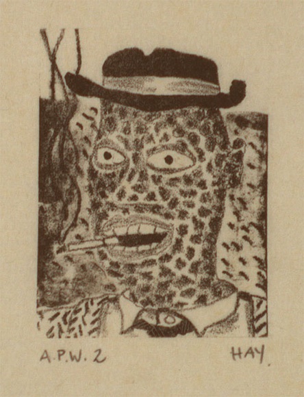 Artist: b'Hay, Bill.' | Title: b'not titled [man with a cigarette and hat]' | Date: 1992 | Technique: b'lithograph, printed in black ink, from one stone'