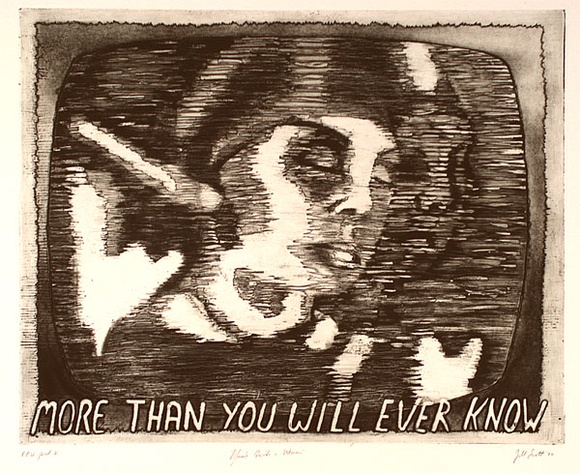 Artist: b'Scott, Jill.' | Title: bYou're quite a woman | Date: 1984 | Technique: b'etching and aquatint, printed in black ink, from one plate'