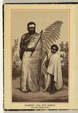 Artist: b'UNKNOWN' | Title: b'Barker and son Heron; Bacchus Marsh tribe.' | Date: c.1890 | Technique: b'lithograph, printed in brown ink, from one plate; varnished'