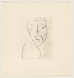 Title: b'Head 2' | Date: 1977 | Technique: b'drypoint, printed in black ink, from one perspex plate'