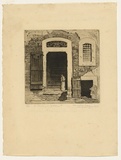 Artist: b'Barker, David.' | Title: b'A doorway in Judea.' | Date: (1919) | Technique: b'etching and foul biting, printed in warm black ink with plate-tone, from one plate'