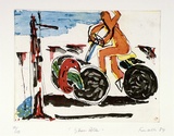 Artist: b'Fransella, Graham.' | Title: b'Steam roller.' | Date: 1984 | Technique: b'etching and aquatint printed in colour' | Copyright: b'Courtesy of the artist'