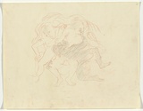 Artist: BOYD, Arthur | Title: Three wrestling figures. | Date: 1960-70 | Technique: transfer drawing | Copyright: Reproduced with permission of Bundanon Trust