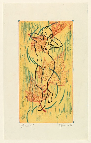 Artist: b'EWINS, Rod' | Title: b'Autumn.' | Date: 1964 | Technique: b'lithograph, softground etching and woodcut'