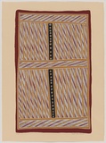 Artist: b'Bulunbulun, Johnny.' | Title: b'Warrnyu Black Flying-fox' | Date: 2000 | Technique: b'screenprint, printed in colour, from multiple stencils' | Copyright: b'\xc2\xa9 Johnny Bulunbulun. Licensed by VISCOPY, Australia'