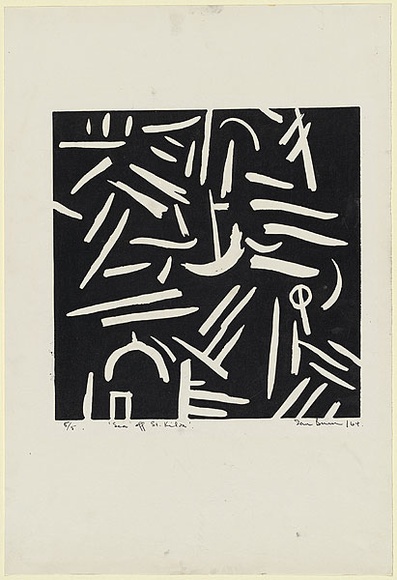 Artist: b'Burn, Ian.' | Title: b'Sea off St. Kilda.' | Date: 1964 | Technique: b'linocut, printed in black ink, from one block'