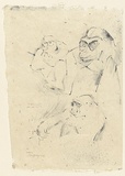 Artist: MACQUEEN, Mary | Title: Gorillas | Date: 1977 | Technique: transfer lithograph, printed in black ink, from one plate | Copyright: Courtesy Paulette Calhoun, for the estate of Mary Macqueen