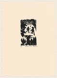 Artist: b'AMOR, Rick' | Title: b'Baxter.' | Date: 1981 | Technique: b'woodcut, printed in black ink, from one block'