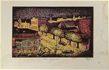 Artist: b'Gleeson, William.' | Title: b'Bendigo - Saturday night' | Date: 1955 | Technique: b'linocut, printed in colour, from five blocks' | Copyright: b'This work appears on screen courtesy of the artist'