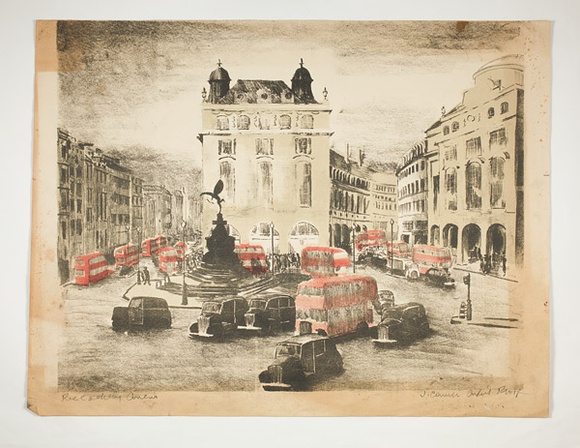 Artist: b'Courier, Jack.' | Title: b'Piccadilly circus.' | Technique: b'lithograph, printed in black ink, from one stone [or plate]'