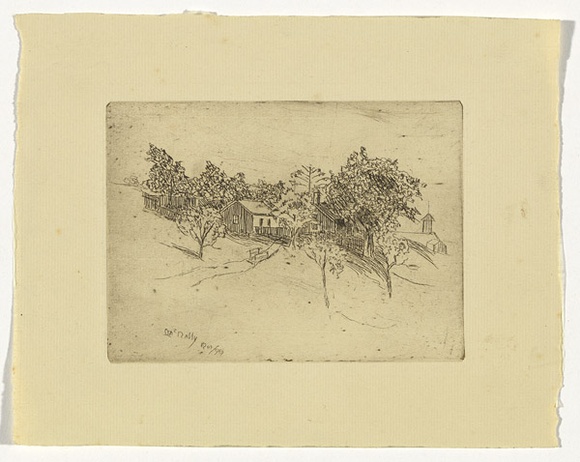 Artist: b'MacNally, M.J.' | Title: b'(Hillside farm)' | Date: 1899 | Technique: b'etching, printed in black ink, from one plate'