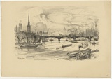 Artist: FULLWOOD, A.H. | Title: Vauxhall Bridge, London. | Date: 1907 | Technique: lithograph, printed in black ink, from one stone