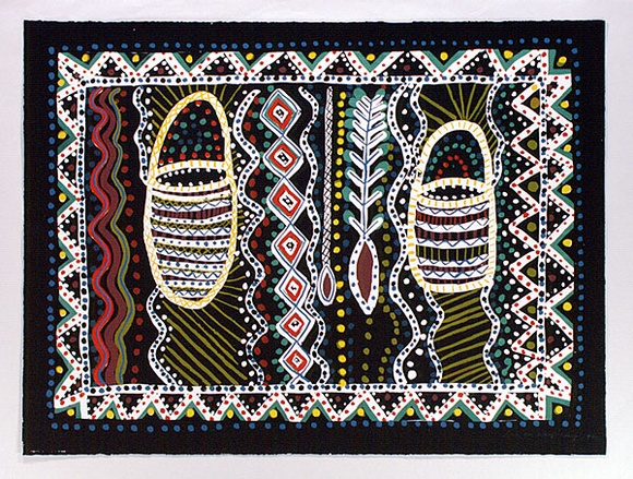 Artist: b'Wanji Wanji, Susan.' | Title: b'not titled' | Date: 1991 | Technique: b'screenprint, printed in colour, from multiple stencils'