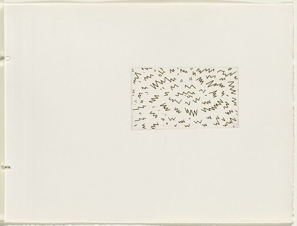 Artist: b'JACKS, Robert' | Title: b'not titled [abstract linear composition]. [leaf 27 : recto]' | Date: 1978 | Technique: b'etching, printed in black ink, from one plate'