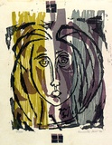Artist: Hood, Kenneth. | Title: Head | Date: 1954 | Technique: lithograph, printed in colour, from multiple stones [or plates]