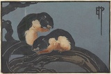 Artist: b'Palmer, Ethleen.' | Title: b'Malay squirrels.' | Date: c.1934 | Technique: b'linocut, printed in colour, from multiple blocks'