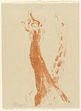 Artist: b'MACQUEEN, Mary' | Title: b'Giraffe [1].' | Date: 1966 | Technique: b'lithograph, printed n orange ink, from one plate' | Copyright: b'Courtesy Paulette Calhoun, for the estate of Mary Macqueen'