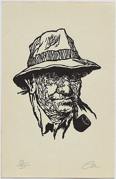 Artist: b'Millward, Clem.' | Title: b'not titled.' | Date: 1956-57 | Technique: b'linocut, printed in black ink, from one block'