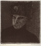 Artist: b'Anceschi, Eros.' | Title: b'Warrior' | Date: 1988 | Technique: b'etching, aquatint and drypoint, printed in black ink, from one plate'