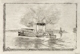 Artist: SIDMAN, William | Title: A Manly boat | Date: 1890s | Technique: etching, printed in black ink with plate-tone, from one copper plate