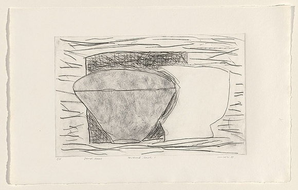 Title: b'Covered bowl 1' | Date: 1983 | Technique: b'drypoint, printed in black ink, from one perspex plate'