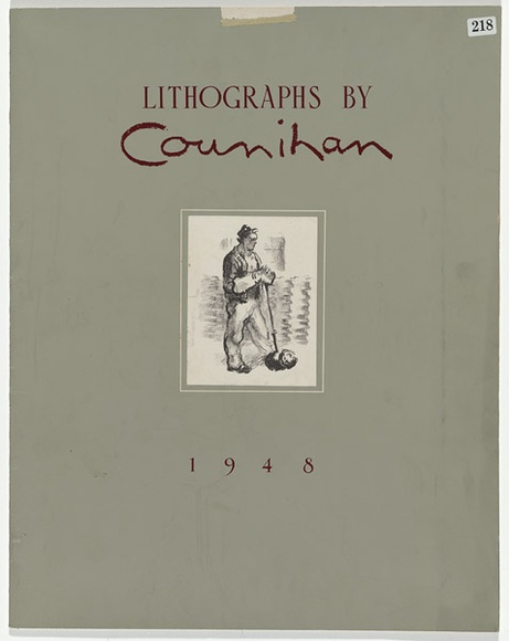 Artist: Counihan, Noel. | Title: A metal pourer. Portfolio cover. | Date: 1948 | Technique: lithograph, printed in black ink, from one zinc plate