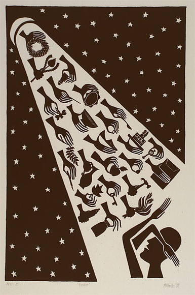 Artist: b'Faulks, Philip.' | Title: b'Unsaid' | Date: 1989 | Technique: b'lithograph, printed in black ink, from one stone'