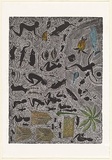 Title: b'Yelub Ar Nguo Umai.' | Date: 2001 | Technique: b'linocut, printed in black ink, from one block; hand coloured a la coupe [kaidaral]' | Copyright: b'Courtesy of the artist and the Australia Art Print Network'