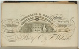 Artist: b'Carmichael, John.' | Title: b'Wholesale and retail general warehouse [advertisment].' | Date: 1834 | Technique: b'engraving, printed in black ink, from one copper plate'