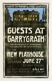 Artist: Derham, Frances. | Title: Poster; 'Guests at Garrygrath' New Playhouse, Melbourne. | Date: 1931 | Technique: linocut, printed in black ink, from one block; hand-coloured