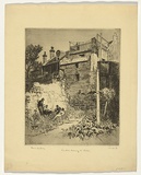 Artist: b'LINDSAY, Lionel' | Title: b'Sunday morning, the Rocks' | Date: 1918 | Technique: b'etching and drypoint, printed in black ink with plate-tone, from one plate' | Copyright: b'Courtesy of the National Library of Australia'