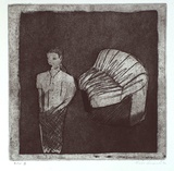 Artist: Anceschi, Eros. | Title: Singer (with couch) | Date: 1992, July | Technique: etching, aquatint and roulette, printed in black ink, from one plate