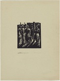 Artist: CARTER, Maurie | Title: (Street conversation). | Date: 1949 | Technique: linocut, printed in black ink, from one block