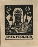 Artist: FEINT, Adrian | Title: Bookplate: Thea Proctor. | Date: (1927) | Technique: wood-engraving, printed in black ink, from one block | Copyright: Courtesy the Estate of Adrian Feint