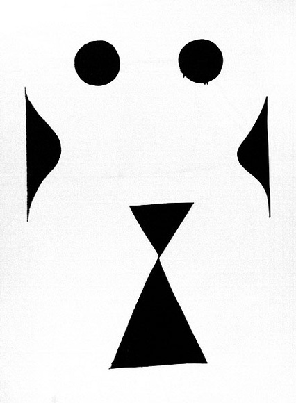 Artist: b'MERD INTERNATIONAL' | Title: b'(Design - abstract woman - front No.8)' | Date: 1984 | Technique: b'screenprint'