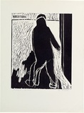 Artist: b'MADDOCK, Bea' | Title: b'Der Sturm' | Date: July 1965 | Technique: b'woodcut, printed in black ink by hand-burnishing, from one plywood block'