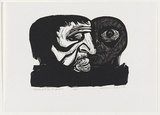 Artist: b'Counihan, Noel.' | Title: b'Old man of the Rue St Antoine.' | Date: 1978, August | Technique: b'linocut, printed in black ink, from one block'
