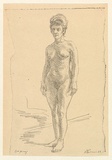 Artist: EWINS, Rod | Title: not titled [standing nude]. | Date: 1963 | Technique: lithograph, printed in black ink, from one stone