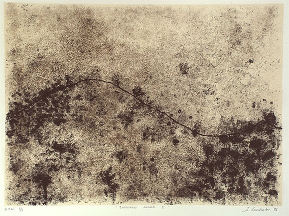 Artist: b'Lankester, Jo.' | Title: b'Bynguano Range II' | Date: 1996, July | Technique: b'lithograph, printed in black ink, from one stone; cream tint'