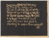 Artist: b'Brown, Geoffrey' | Title: b'Farewell party announcement [verso].' | Date: c.1966 | Technique: b'linocut, printed in black ink, from one block'