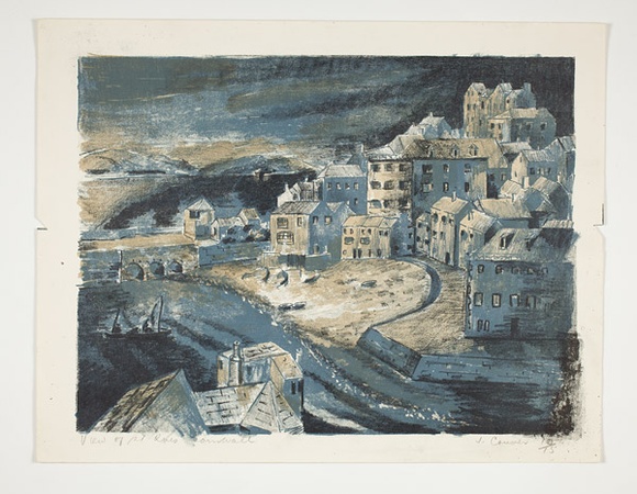 Artist: Courier, Jack. | Title: View of St Ives, Cornwall. | Date: c.1955 | Technique: lithograph, printed in colour, from multiple stones [or plates]