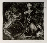 Artist: b'SHEARER, Mitzi' | Title: b'Double image' | Date: 1980 | Technique: b'etching, printed in black ink, from one  plate'