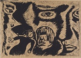 Artist: Maulday, Erin. | Title: Faces | Date: 1994 | Technique: linocut, printed in black ink, from one block