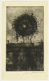 Artist: SELLBACH, Udo | Title: (Sun over landscape) | Date: 1960s | Technique: etching printed in black ink, from one plate