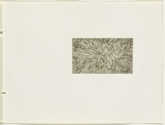 Artist: b'JACKS, Robert' | Title: b'not titled [abstract linear composition]. [leaf 44 : recto]' | Date: 1978 | Technique: b'etching, printed in black ink, from one plate'