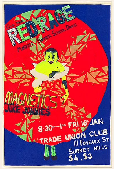 Artist: b'Lane, Leonie.' | Title: b'Come have a Red Rage - Marxist Summer School Dance.' | Date: 1980 | Technique: b'screenprint, printed in colour, from four stencils' | Copyright: b'\xc2\xa9 Leonie Lane'