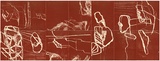 Artist: b'PARR, Mike' | Title: b'Dirty manna' | Date: 2000 | Technique: b'woodcuts, printed in red ochre ink, each from one ply-wood block'